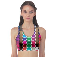 Circle Round Yellow Green Blue Purple Brown Orange Pink Sports Bra by Mariart