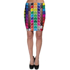 Circle Round Yellow Green Blue Purple Brown Orange Pink Bodycon Skirt by Mariart