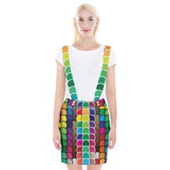 Circle Round Yellow Green Blue Purple Brown Orange Pink Braces Suspender Skirt by Mariart