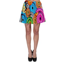 Circle Round Hole Rainbow Skater Skirt by Mariart