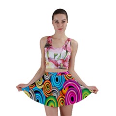 Circle Round Hole Rainbow Mini Skirt by Mariart