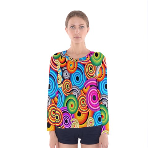 Circle Round Hole Rainbow Women s Long Sleeve Tee by Mariart