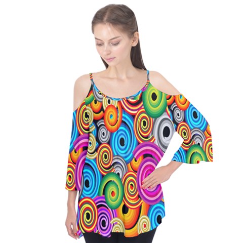 Circle Round Hole Rainbow Flutter Tees by Mariart