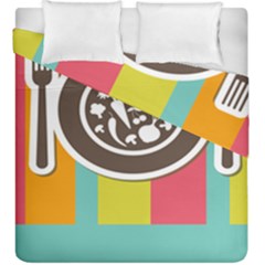 Dinerplate Tablemaner Food Fok Knife Duvet Cover Double Side (king Size) by Mariart