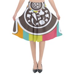 Dinerplate Tablemaner Food Fok Knife Flared Midi Skirt by Mariart