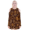 Coffee Beans Velvet Long Sleeve Shoulder Cutout Dress View1