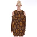 Coffee Beans Velvet Long Sleeve Shoulder Cutout Dress View2