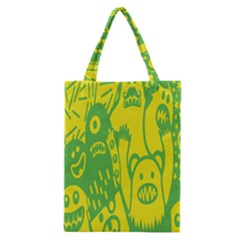 Easter Monster Sinister Happy Green Yellow Magic Rock Classic Tote Bag by Mariart