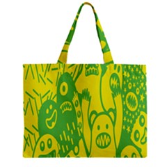 Easter Monster Sinister Happy Green Yellow Magic Rock Zipper Mini Tote Bag by Mariart