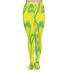 Easter Monster Sinister Happy Green Yellow Magic Rock Women s Tights by Mariart