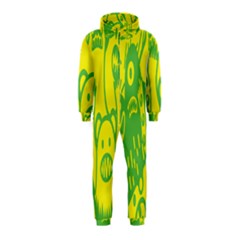 Easter Monster Sinister Happy Green Yellow Magic Rock Hooded Jumpsuit (kids) by Mariart