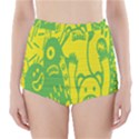 Easter Monster Sinister Happy Green Yellow Magic Rock High-Waisted Bikini Bottoms View1