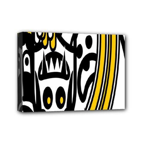 Easter Monster Sinister Happy Magic Rock Mask Face Polka Yellow Mini Canvas 7  X 5  by Mariart