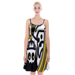 Easter Monster Sinister Happy Magic Rock Mask Face Polka Yellow Spaghetti Strap Velvet Dress by Mariart