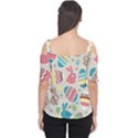 Easter Rabbit Bunny Rainbow Women s Cutout Shoulder Tee View2