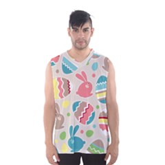 Easter Rabbit Bunny Rainbow Men s Basketball Tank Top by Mariart