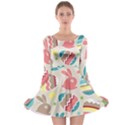 Easter Rabbit Bunny Rainbow Long Sleeve Skater Dress View1