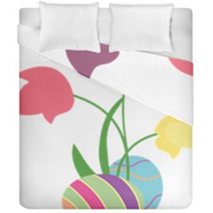 Eggs Three Tulips Flower Floral Rainbow Duvet Cover Double Side (california King Size) by Mariart