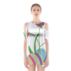 Eggs Three Tulips Flower Floral Rainbow Shoulder Cutout One Piece by Mariart