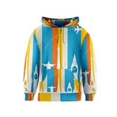 Eiffel Tower Monument Statue Of Liberty Kids  Zipper Hoodie by Mariart