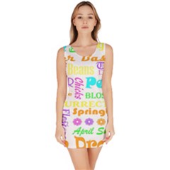 Easter Subway Blossoms Color Rainbow Chocolate Sleeveless Bodycon Dress by Mariart