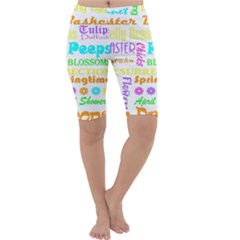 Easter Subway Blossoms Color Rainbow Chocolate Cropped Leggings  by Mariart