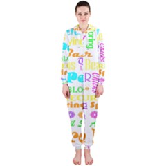 Easter Subway Blossoms Color Rainbow Chocolate Hooded Jumpsuit (ladies)  by Mariart