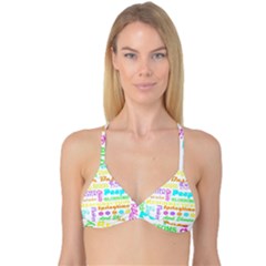 Easter Subway Blossoms Color Rainbow Chocolate Reversible Tri Bikini Top by Mariart