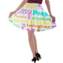 Easter Subway Blossoms Color Rainbow Chocolate A-line Skater Skirt View2