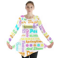 Easter Subway Blossoms Color Rainbow Chocolate Long Sleeve Tunic  by Mariart