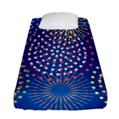 Fireworks Party Blue Fire Happy Fitted Sheet (single Size) by Mariart