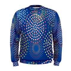 Fireworks Party Blue Fire Happy Men s Sweatshirt