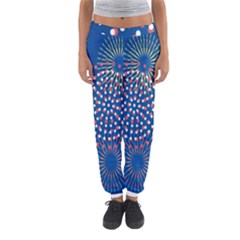 Fireworks Party Blue Fire Happy Women s Jogger Sweatpants by Mariart