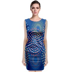 Fireworks Party Blue Fire Happy Sleeveless Velvet Midi Dress