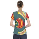 Fish Predator Sea Water Beach Monster Short Sleeve Front Detail Top View2