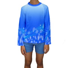 Fish Swim Blue Water Swea Beach Star Wave Chevron Kids  Long Sleeve Swimwear by Mariart