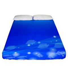 Fish Swim Blue Water Swea Beach Star Wave Chevron Fitted Sheet (king Size)