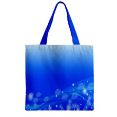 Fish Swim Blue Water Swea Beach Star Wave Chevron Zipper Grocery Tote Bag by Mariart