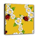 Flower Floral Sunflower Butterfly Red Yellow White Green Leaf Mini Canvas 8  x 8  View1