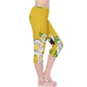 Flower Floral Sunflower Butterfly Red Yellow White Green Leaf Capri Leggings  View4