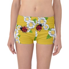 Flower Floral Sunflower Butterfly Red Yellow White Green Leaf Boyleg Bikini Bottoms by Mariart