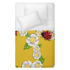 Flower Floral Sunflower Butterfly Red Yellow White Green Leaf Duvet Cover (single Size) by Mariart