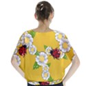 Flower Floral Sunflower Butterfly Red Yellow White Green Leaf Blouse View2