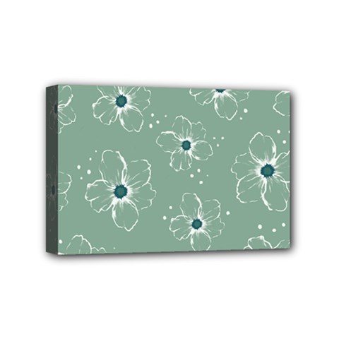 Flower Floral Sakura Sunflower Rose Blue Mini Canvas 6  X 4 