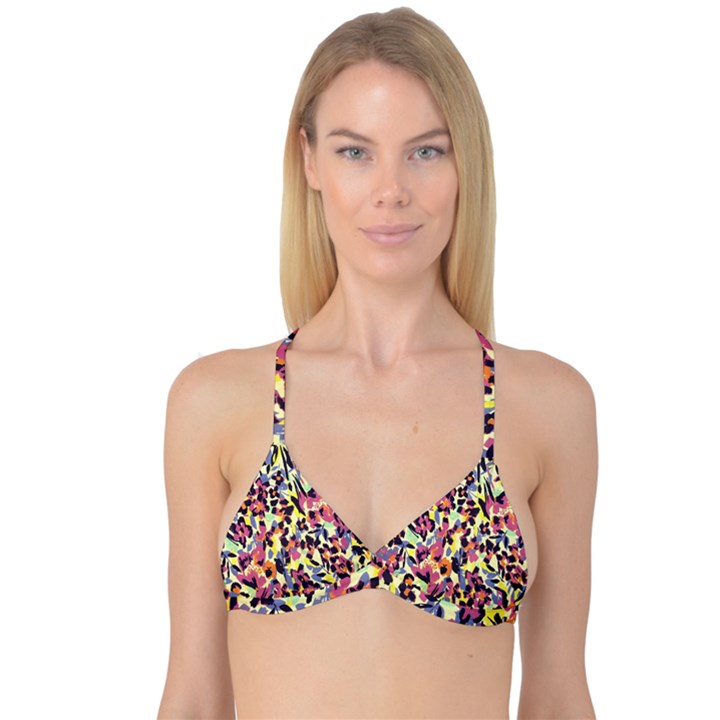 French Crepe Colour Pink Reversible Tri Bikini Top