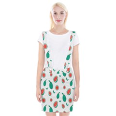 Fruit Green Red Guavas Leaf Braces Suspender Skirt by Mariart