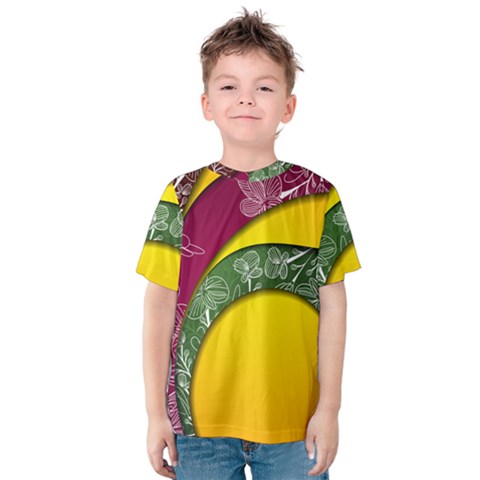 Flower Floral Leaf Star Sunflower Green Red Yellow Brown Sexxy Kids  Cotton Tee by Mariart