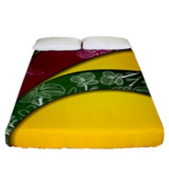 Flower Floral Leaf Star Sunflower Green Red Yellow Brown Sexxy Fitted Sheet (king Size)