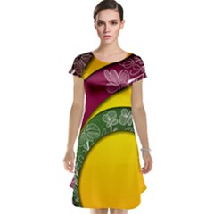 Flower Floral Leaf Star Sunflower Green Red Yellow Brown Sexxy Cap Sleeve Nightdress by Mariart