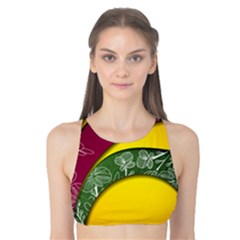 Flower Floral Leaf Star Sunflower Green Red Yellow Brown Sexxy Tank Bikini Top by Mariart